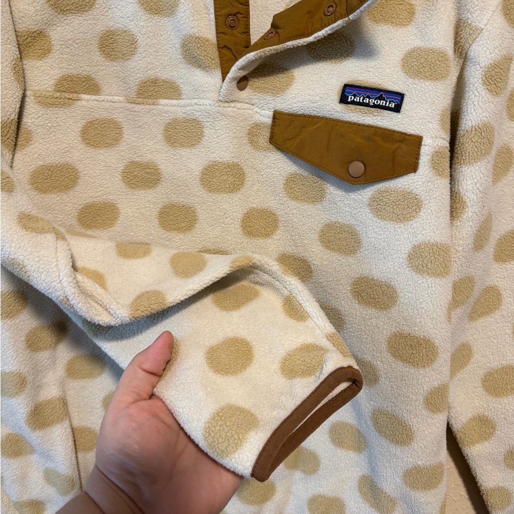 Patagonia Synchilla Snap T Fleece Polka Dot Pullover Size Medium - Picture 5 of 5